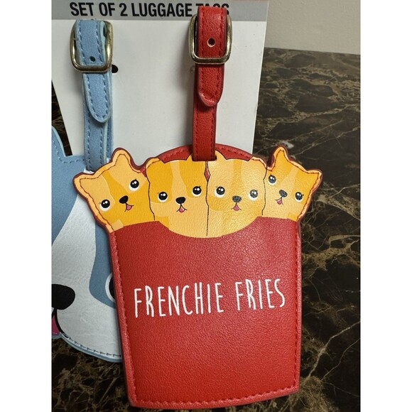 Travel Luggage Tags Frenchie / Boston Terrier Dog Set Of 2 - Picture 2 of 6